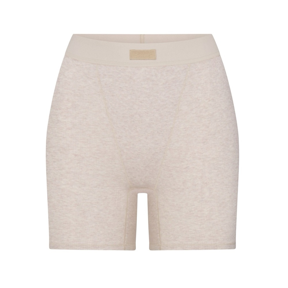 RARE skims heather oatmeal cotton rib boxer shorts